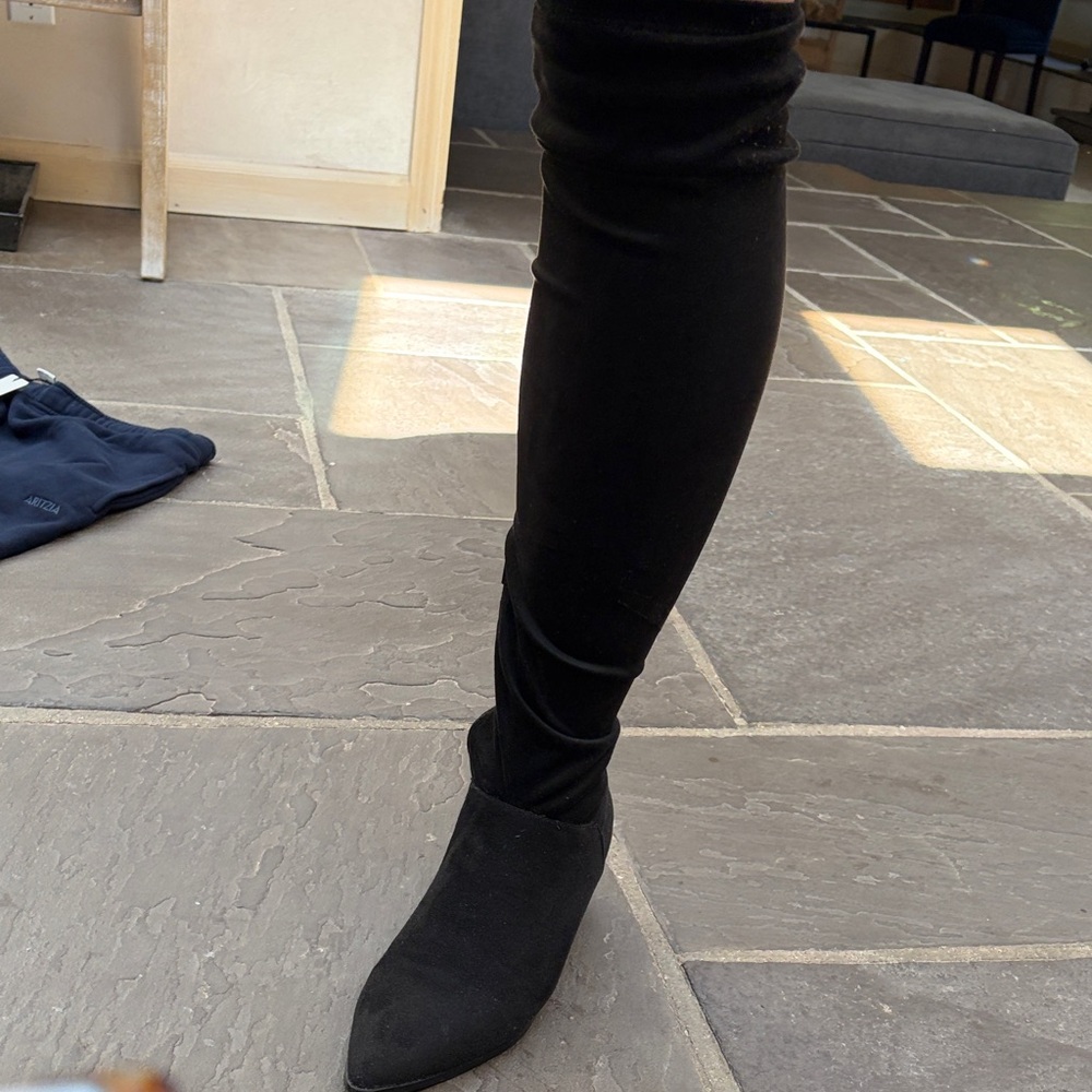 Steve Madden Black Over-the-Knee Pointed Toe Boots
